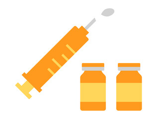 注射器とワクチンをイメージしたイラスト