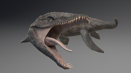 Fototapeta premium Predator X - Pliosaurus Funkei swimming animation background, 3d render
