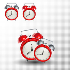 Retro style alarm clock realistic vector icon
