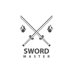 Sword Master Logo Design Vector
