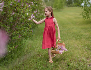 little girl with flower