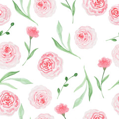 Seamless pattern with flowers and leaves. Hand-drawn . Floral pattern for wallpaper or fabric. Flowers and leaves. Texture background.