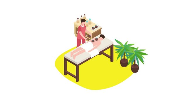 Man having cupping treatment by male therapist