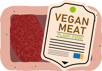 ヴィーガン・菜食主義者のための代用肉のイラスト
