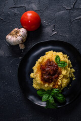 cornmeal polenta with tomato sauce