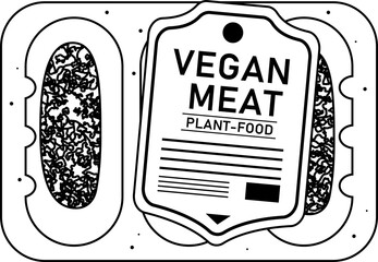 ヴィーガン・菜食主義者のための代用肉のイラスト