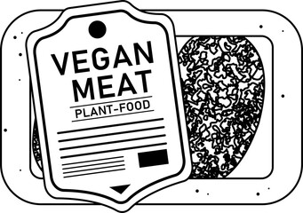 ヴィーガン・菜食主義者のための代用肉のイラスト