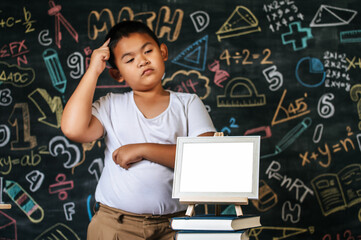 Child standing and acting in the classroom