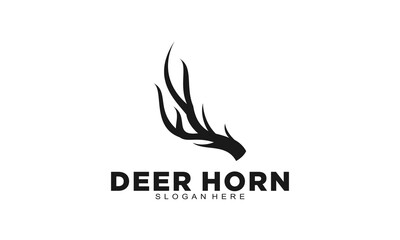 Beautiful deer horn vector logo