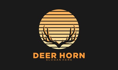Luxury deer horn creative logo