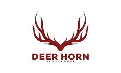 Red horn elegant vector logo