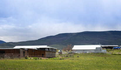 Barn and House in the Mountains 