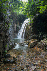 Fototapeta na wymiar Rocks and streams and waterfalls in the canyon