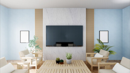 Living room with TV and furniture