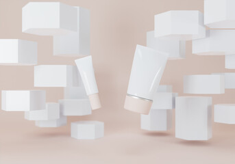 A squeeze tube for applying creams or cosmetics.