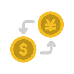 Money exchange ( Japanese yen and U.S. dollar ) vector icon illustration