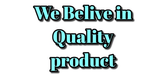 business logo design we belive in quality product 3d illustration on white backround.