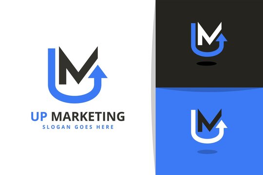 Letter M and U Concept Logo Monogram. Marketing Icon for E-Commerce Business