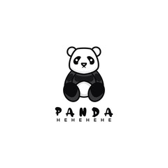 panda cute logo design ilustration 