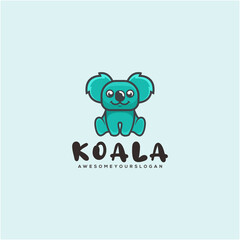 koala cute logo design ilustration 