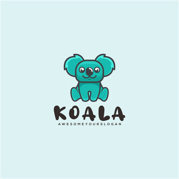 koala cute logo design ilustration 