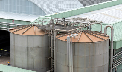 Top View large water tanks for production processes