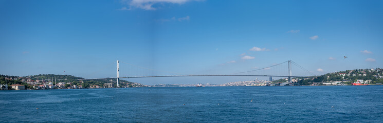 Istanbul - Turkey - 07.16.2021: Bosphorus Bridge