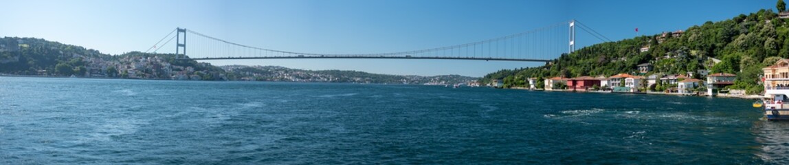 Fototapeta na wymiar Istanbul, Turkey - 10 July 2021: The Bosphorus Bridge