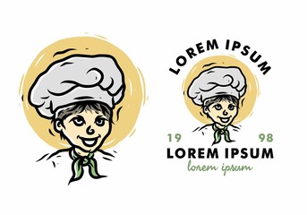 Colorful illustration drawing of chef