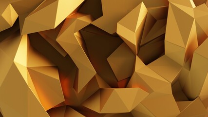 Gold abstract low poly background