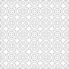 Vector pattern with symmetrical elements . Modern stylish abstract texture. Repeating geometric tiles from 

striped elements.Black and white pattern.