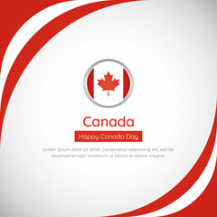 Abstract Canada country flag background with creative happy Canada day vector illustration