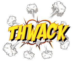 Comic speech bubble with thwack text