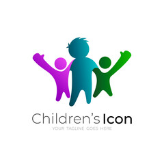 Family design template, colorful style logo