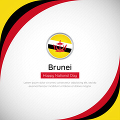 Abstract Brunei country flag background with creative happy national day of Brunei vector illustration