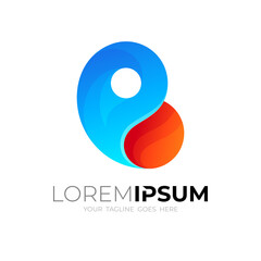 B logo with 3d colorful design template, letter B icon