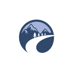 Mountain logos, Simple hill and mountain logo template
