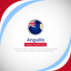 Abstract Anguilla country flag background with creative happy Anguilla day vector illustration