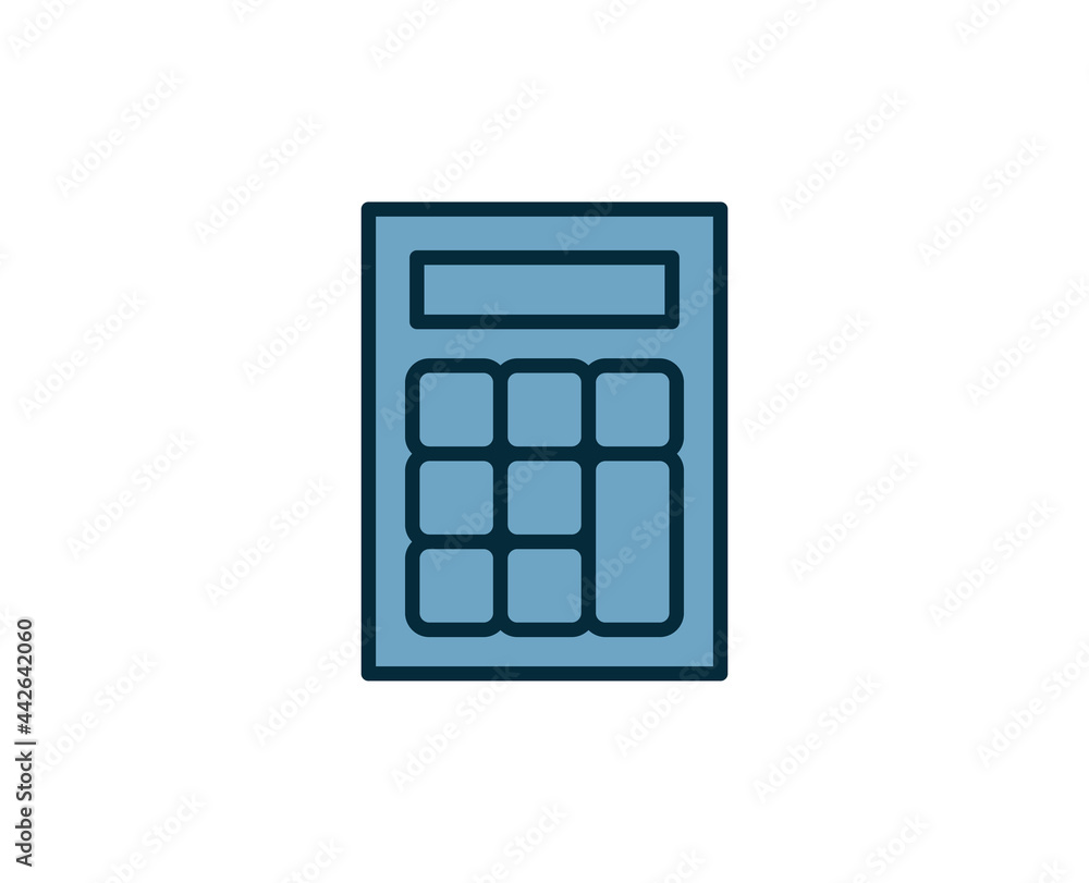 Poster calculator line icon. high quality outline symbol for web design or mobile app. thin line sign for d