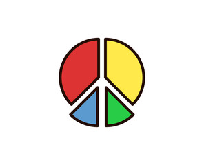 Fototapeta premium Round diagram flat icon. Thin line signs for design logo, visit card, etc. Single high-quality outline symbol for web design or mobile app. Round diagram outline pictogram.