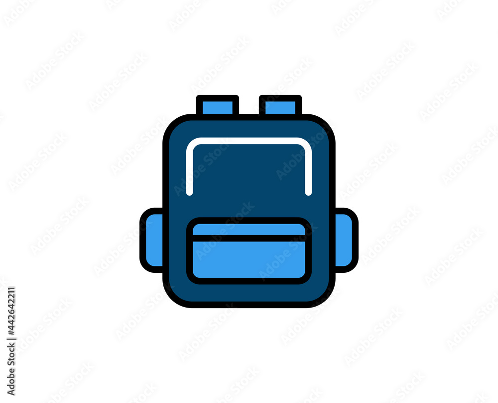 Poster school backpack line icon. high quality outline symbol for web design or mobile app. thin line sign 