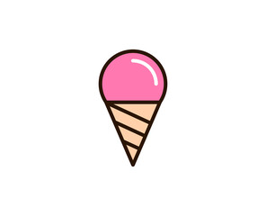 Icecream flat icon. Single high quality outline symbol for web design or mobile app.  Holidays thin line signs for design logo, visit card, etc. Outline pictogram EPS10