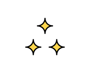 Sparkles flat icon. Single high quality outline symbol for web design or mobile app.  Holidays thin line signs for design logo, visit card, etc. Outline pictogram EPS10