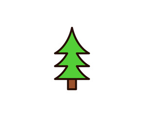 Christmas tree premium line icon. Simple high quality pictogram. Modern outline style icons. Stroke vector illustration on a white background. 