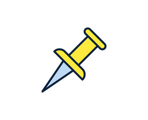 Push pin line icon. Vector symbol in trendy flat style on white background. Office sing for design.
