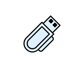 USB line icon. Vector symbol in trendy flat style on white background. Office sing for design.