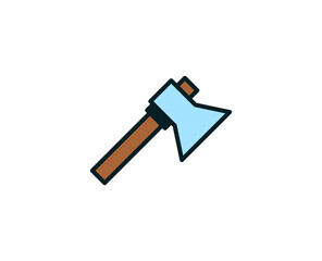 Axe line icon. Vector symbol in trendy flat style on white background. Travel sing for design.