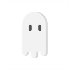 ghost icon, flat icon vector illustration isolated on white background. for halloween theme and others