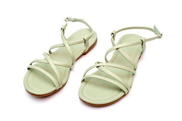 Women's summer sandals on a white background