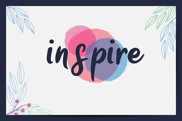 Fototapeta na wymiar Inspire word text typography design logo icon in white background, usable design for decoration, walpaper, self motivation design illustration